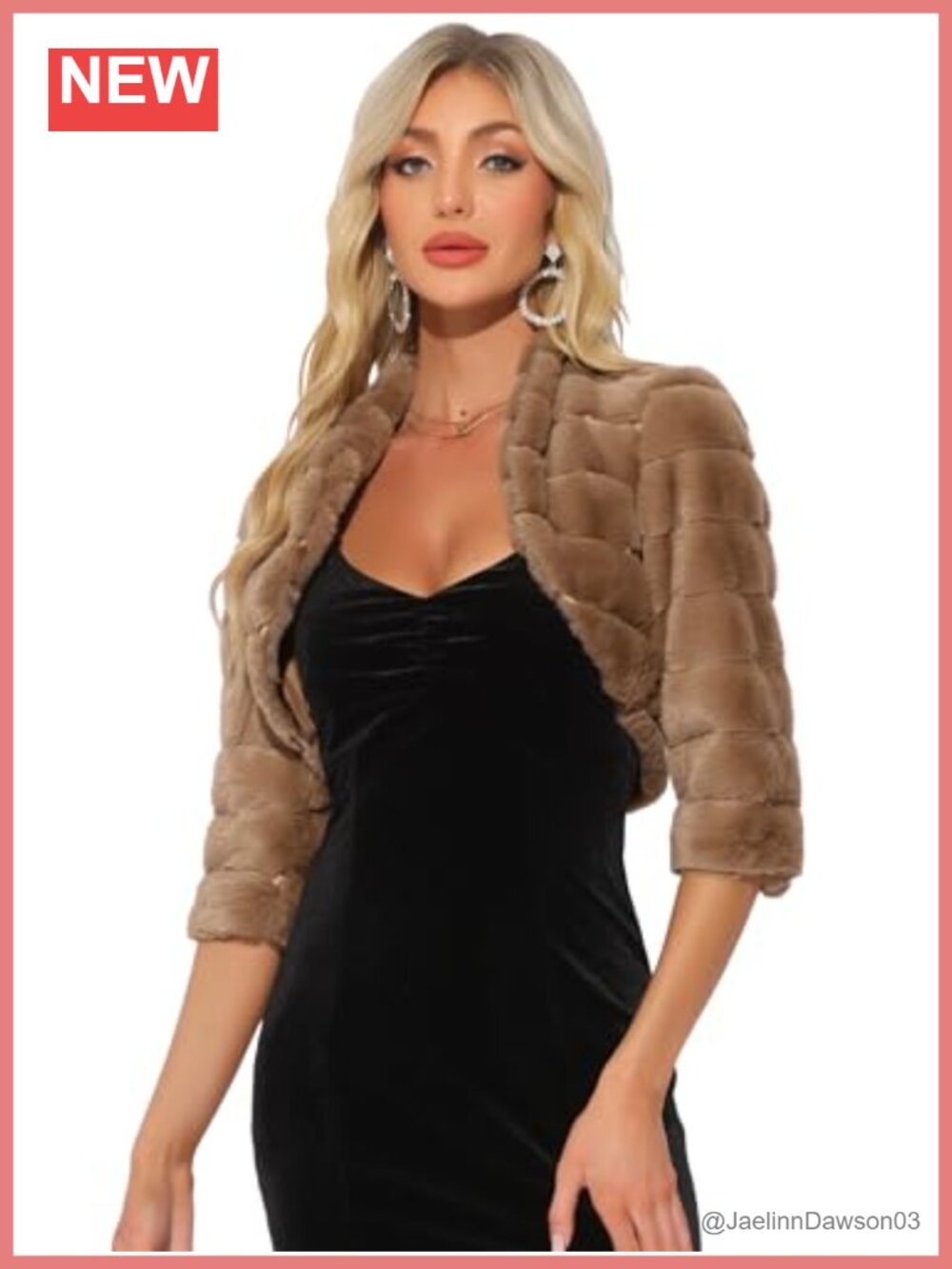 Faux Fur Shrug Bolero Open Front Cropped Wedding Evening Party Coat